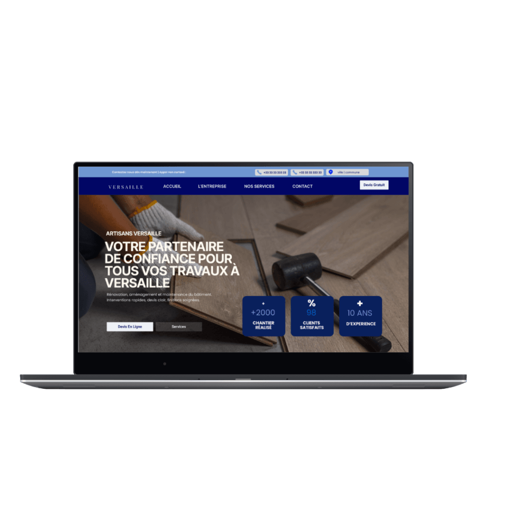 Site vitrine france artisans versaille crée par intouch