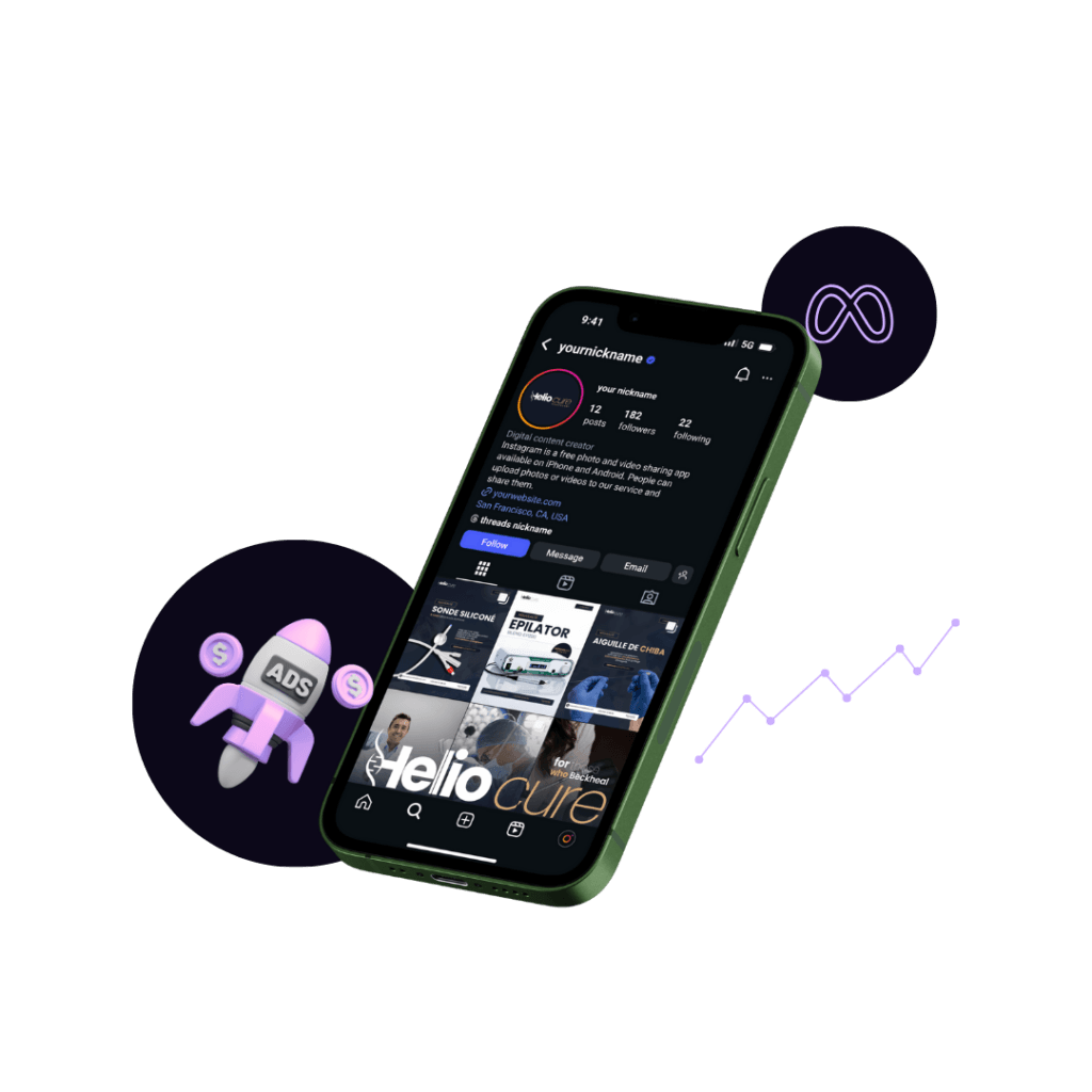 gestion des réseaux sociaux , client : heliocure , par intouchdz agence digital en Algérie