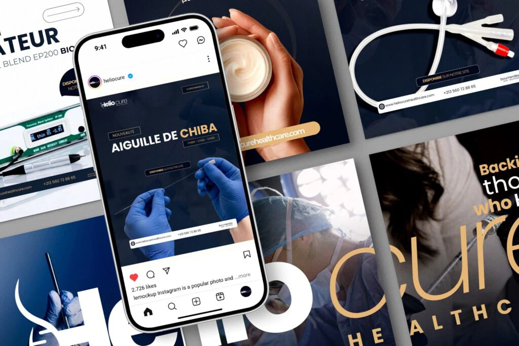 gestion des réseaux sociaux heliocure healthcare par intouch