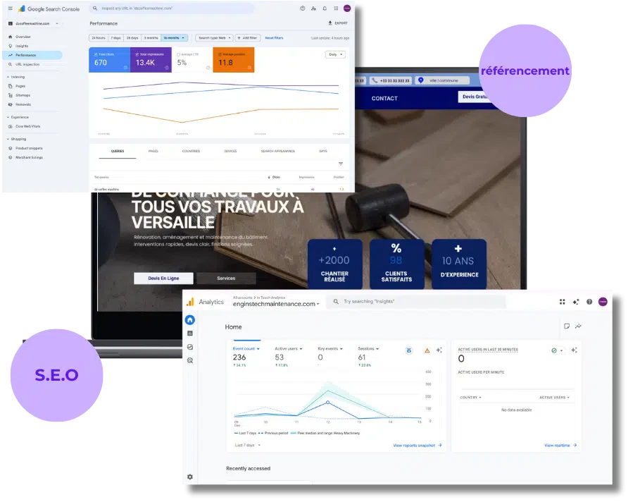 référencement seo et suivis | google search console et google analaytiques : intouch agence digital en Algérie